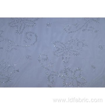 100%Nylon White Mesh Fabric With Glitter